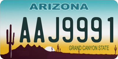 AZ license plate AAJ9991