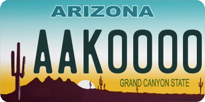 AZ license plate AAK0000