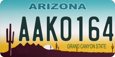 AZ license plate AAK0164