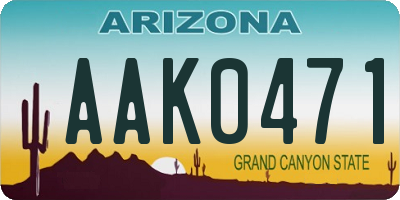 AZ license plate AAK0471