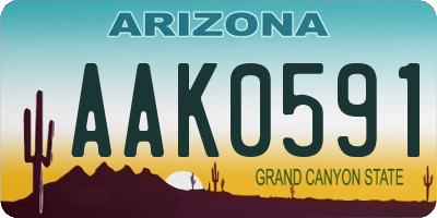 AZ license plate AAK0591