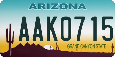 AZ license plate AAK0715
