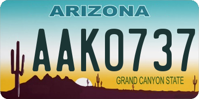 AZ license plate AAK0737