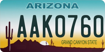 AZ license plate AAK0760