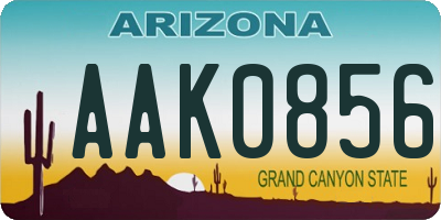 AZ license plate AAK0856