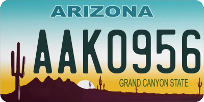 AZ license plate AAK0956