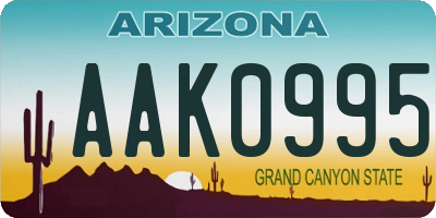 AZ license plate AAK0995