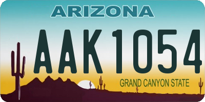 AZ license plate AAK1054
