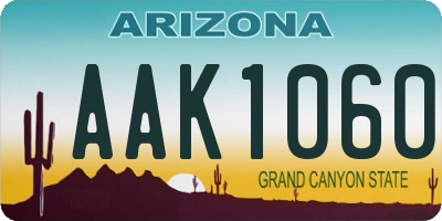 AZ license plate AAK1060