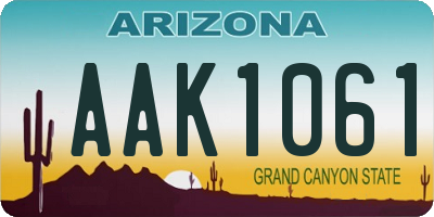 AZ license plate AAK1061