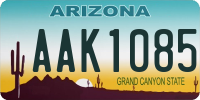 AZ license plate AAK1085