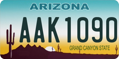 AZ license plate AAK1090