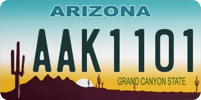 AZ license plate AAK1101