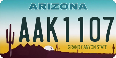 AZ license plate AAK1107