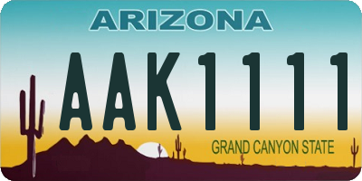 AZ license plate AAK1111