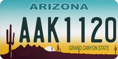 AZ license plate AAK1120