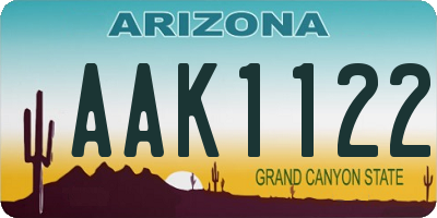 AZ license plate AAK1122