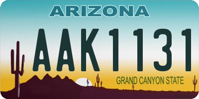 AZ license plate AAK1131