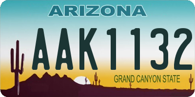 AZ license plate AAK1132