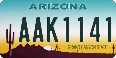 AZ license plate AAK1141