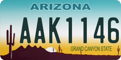 AZ license plate AAK1146