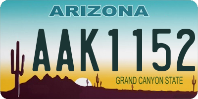 AZ license plate AAK1152