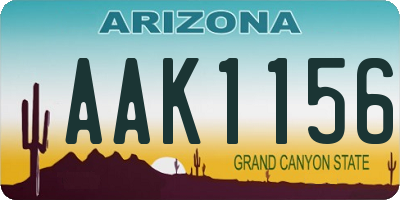 AZ license plate AAK1156