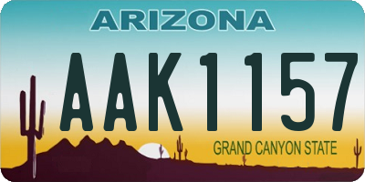 AZ license plate AAK1157