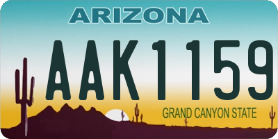 AZ license plate AAK1159