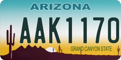 AZ license plate AAK1170