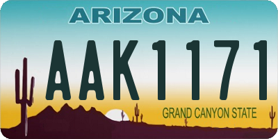 AZ license plate AAK1171