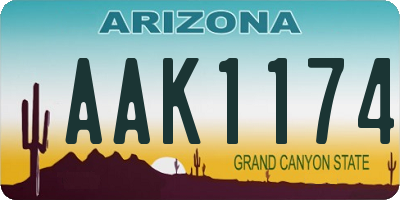 AZ license plate AAK1174