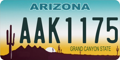 AZ license plate AAK1175