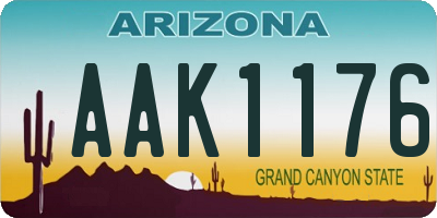 AZ license plate AAK1176