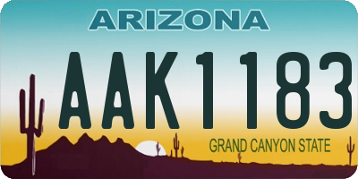 AZ license plate AAK1183