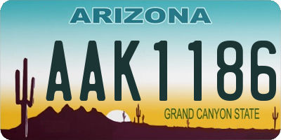 AZ license plate AAK1186