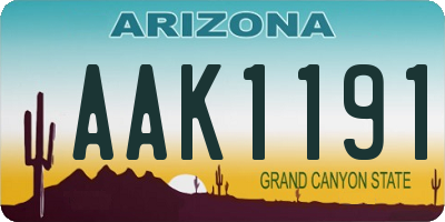 AZ license plate AAK1191
