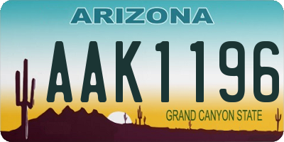 AZ license plate AAK1196