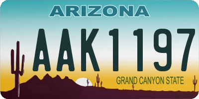 AZ license plate AAK1197