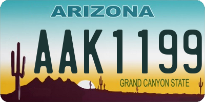 AZ license plate AAK1199