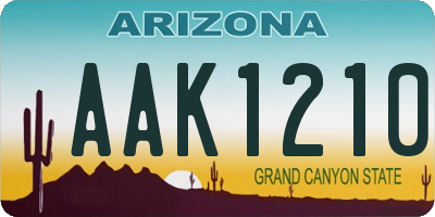 AZ license plate AAK1210
