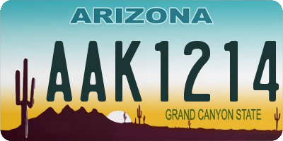 AZ license plate AAK1214