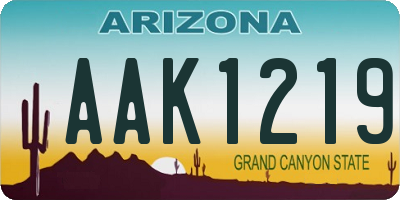 AZ license plate AAK1219