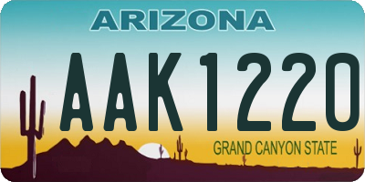 AZ license plate AAK1220