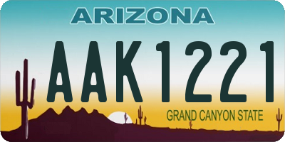 AZ license plate AAK1221