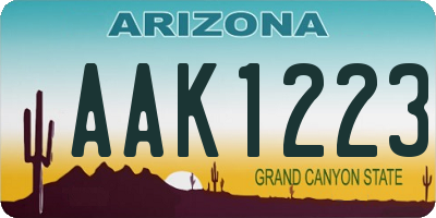 AZ license plate AAK1223