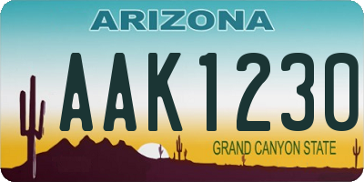 AZ license plate AAK1230