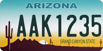 AZ license plate AAK1235