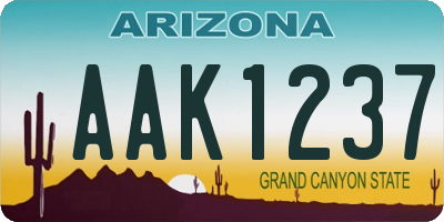 AZ license plate AAK1237