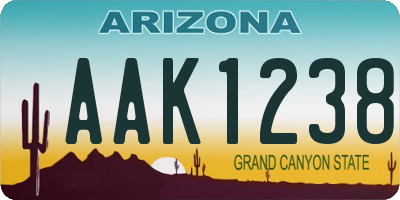 AZ license plate AAK1238